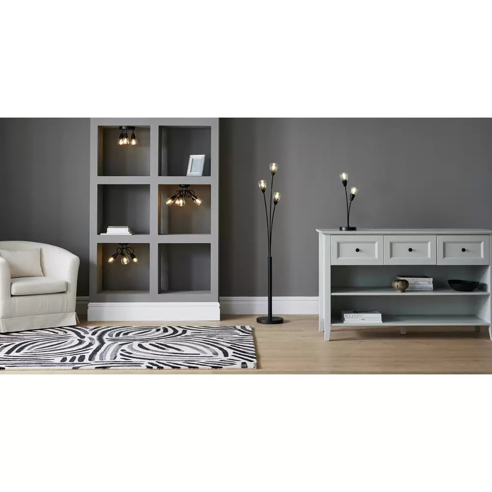 Argos Home Curico Metal 5 Light Flush Ceiling Light- Black