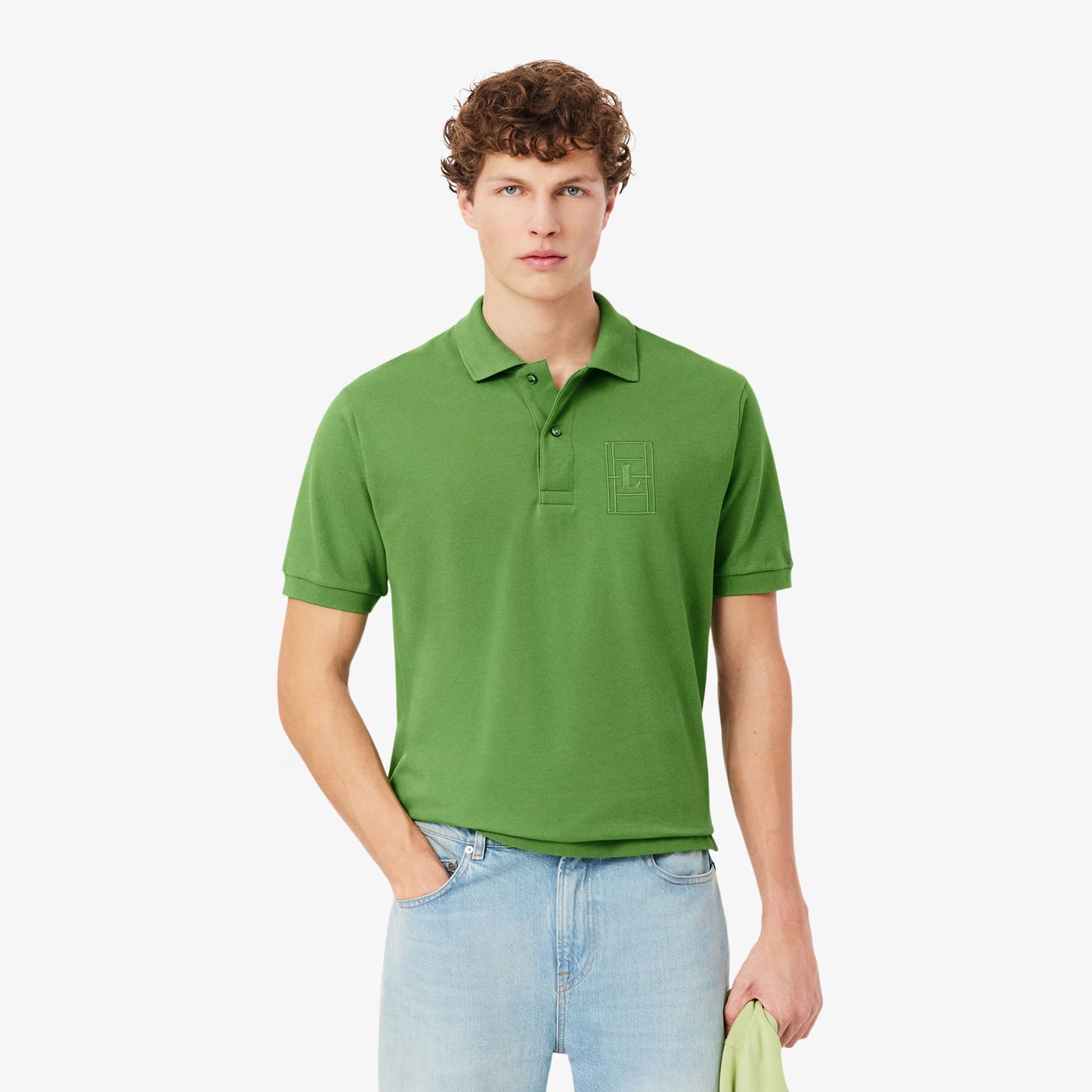 Classic Fit Embroidery Detail Petit Piqué Polo Shirt