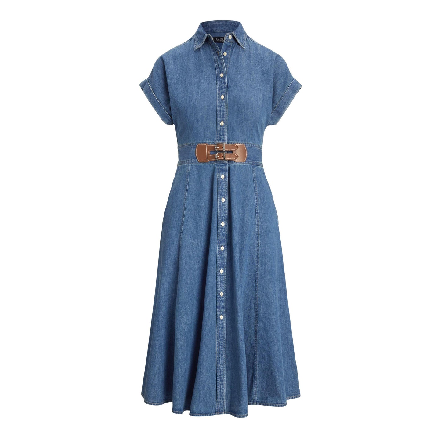 Lauren by Ralph Lauren Buckle-Trim Denim Shirt Dress