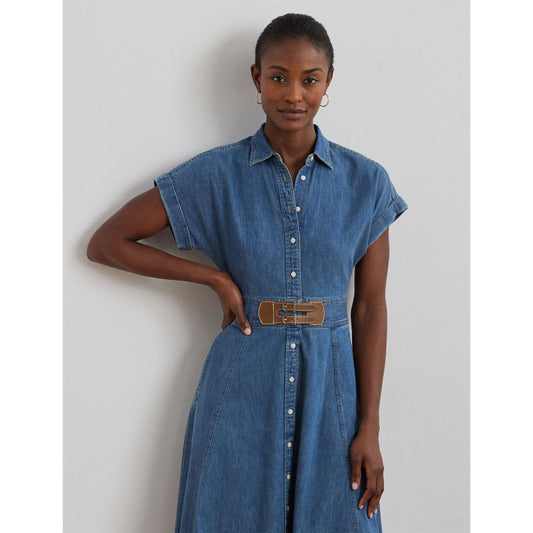 Lauren by Ralph Lauren Buckle-Trim Denim Shirt Dress
