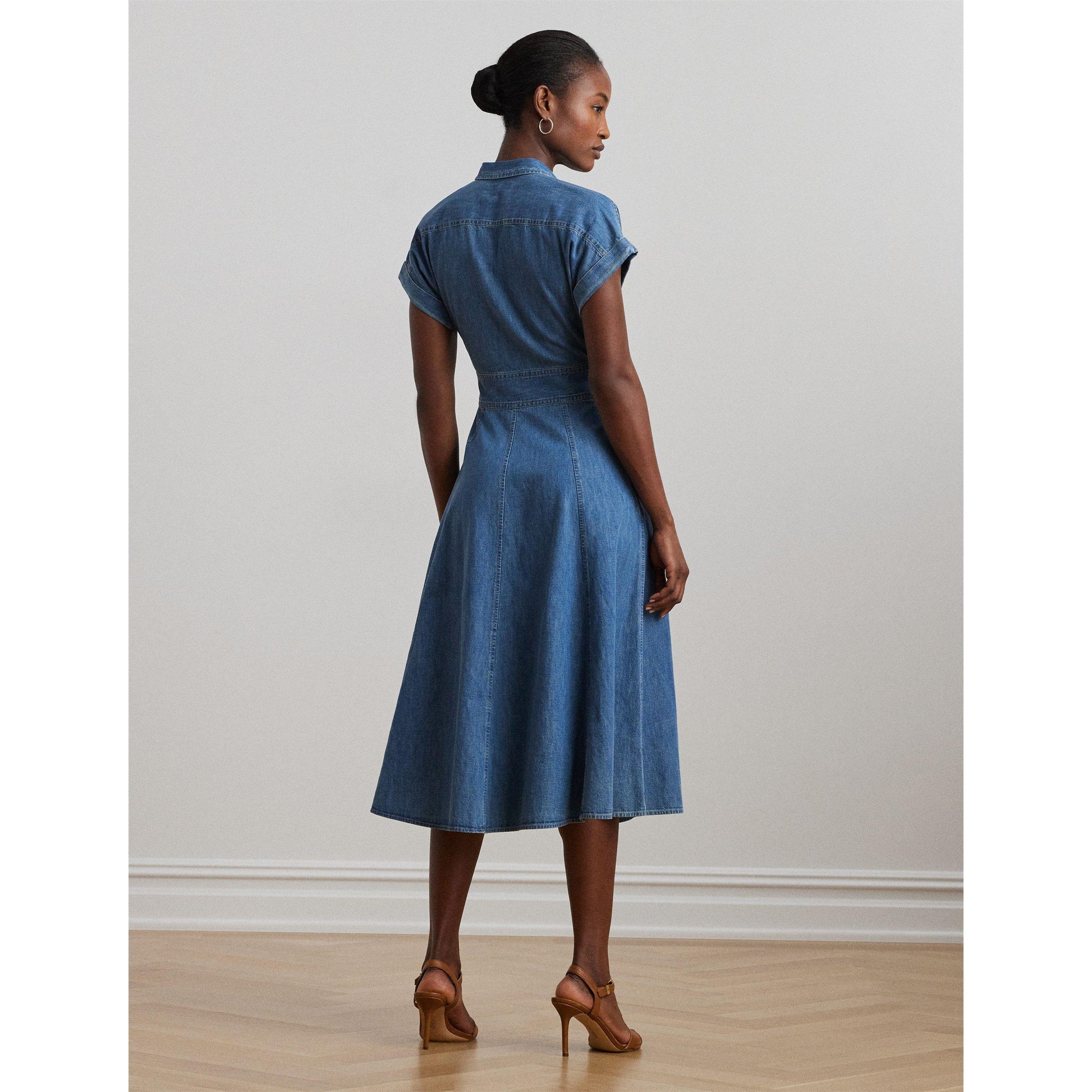 Lauren by Ralph Lauren Buckle-Trim Denim Shirt Dress