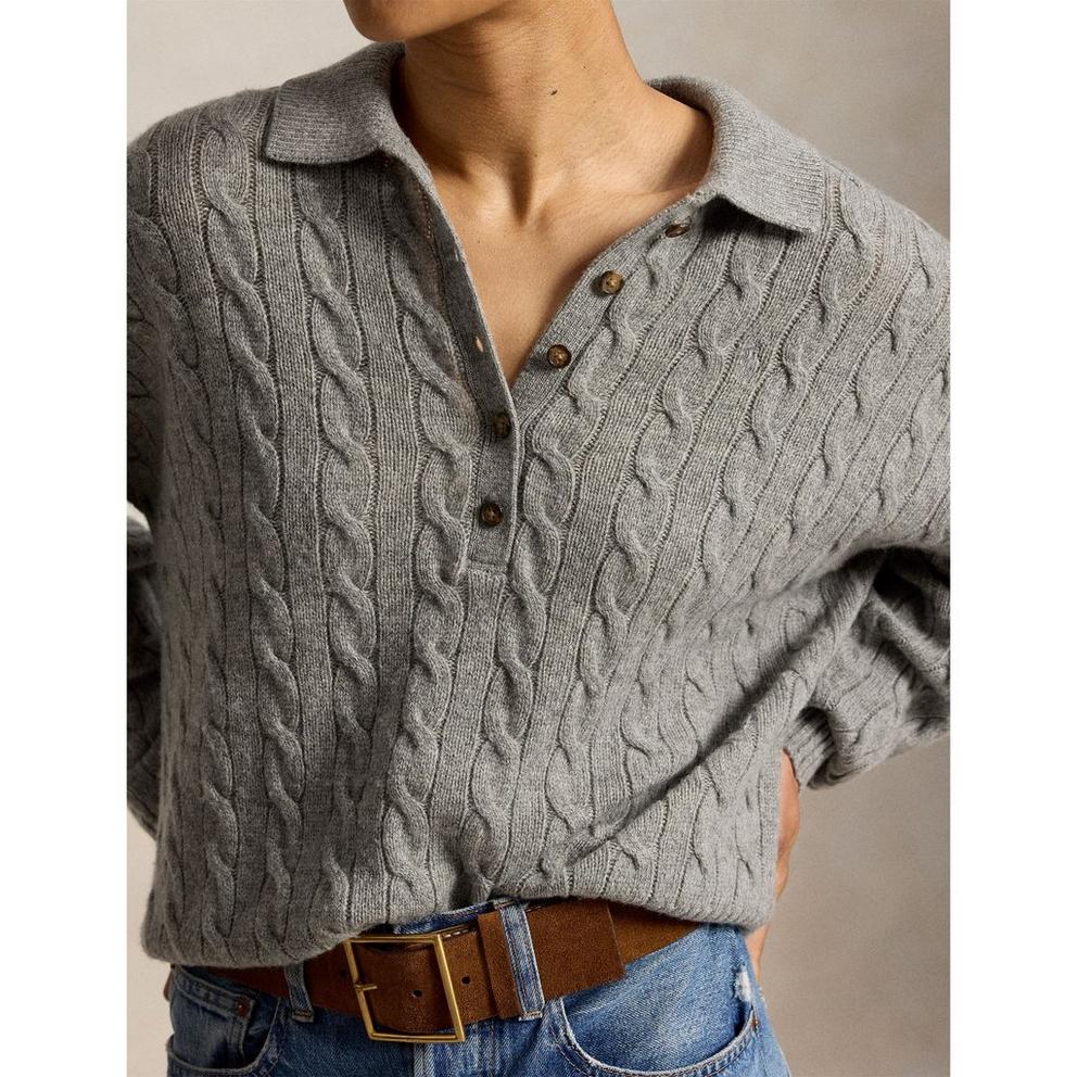 Polo Ralph Lauren Women's Sweater Polo Knitted Long Sleeve Shirt