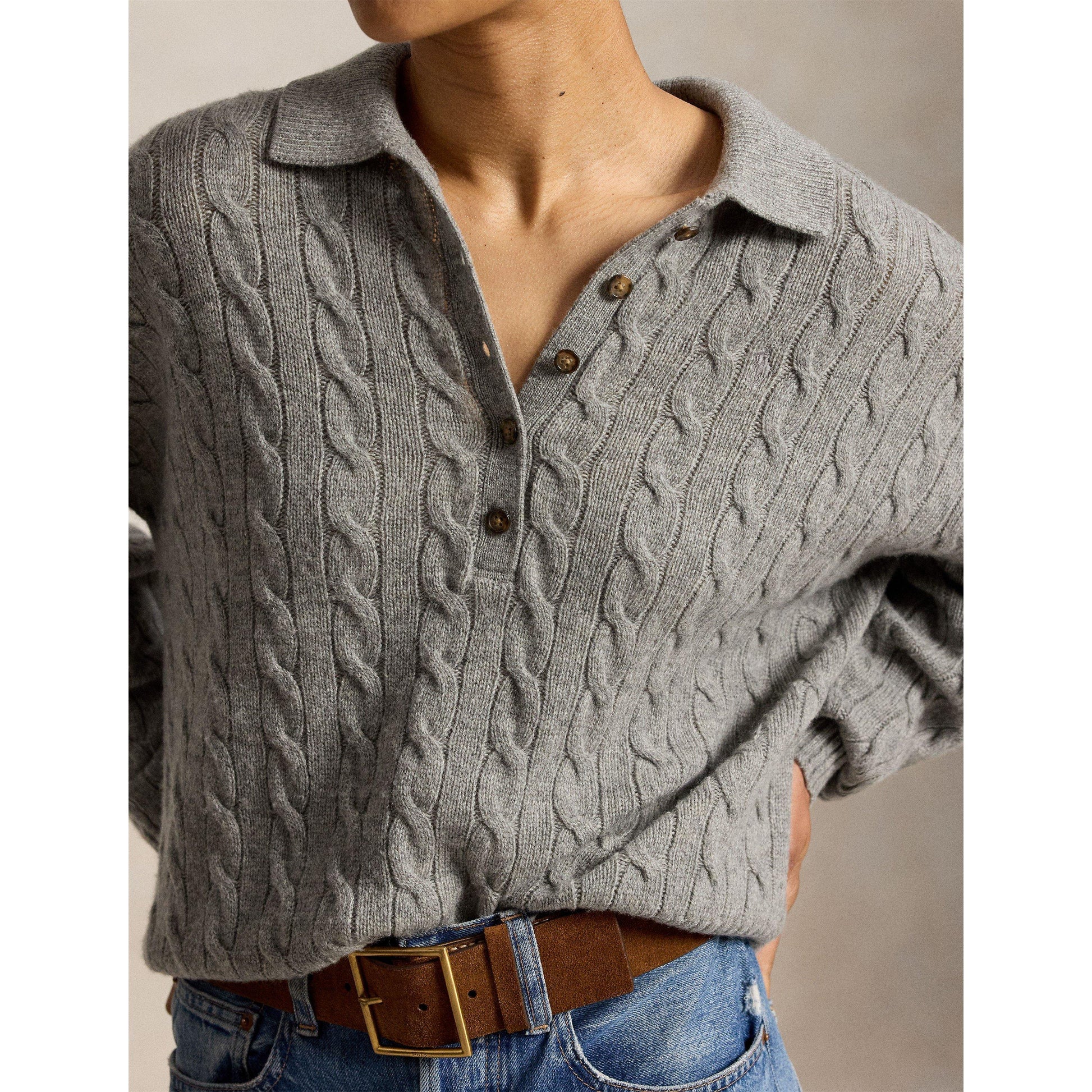 Polo Ralph Lauren Women's Sweater Polo Knitted Long Sleeve Shirt