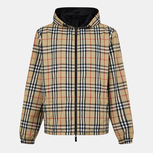 Burberry Men's Reversible Check Long Sleeve Windbreaker