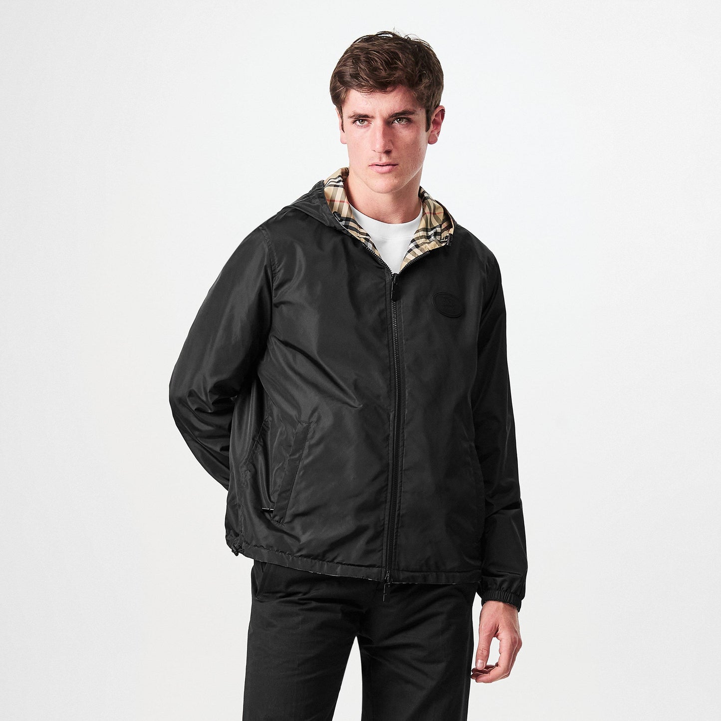Burberry Men's Reversible Check Long Sleeve Windbreaker
