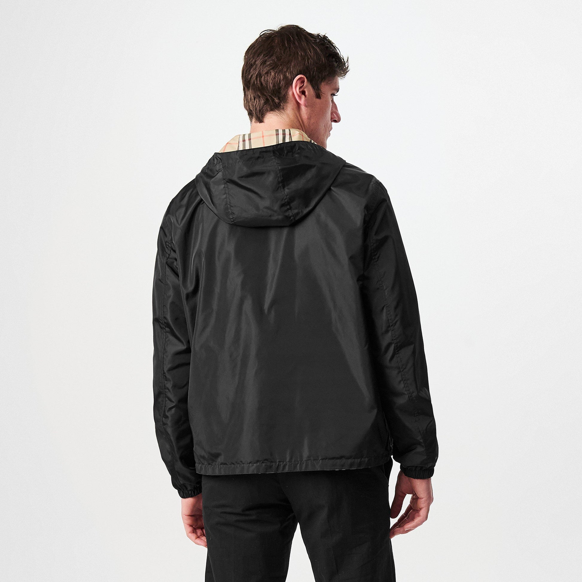Burberry Men's Reversible Check Long Sleeve Windbreaker