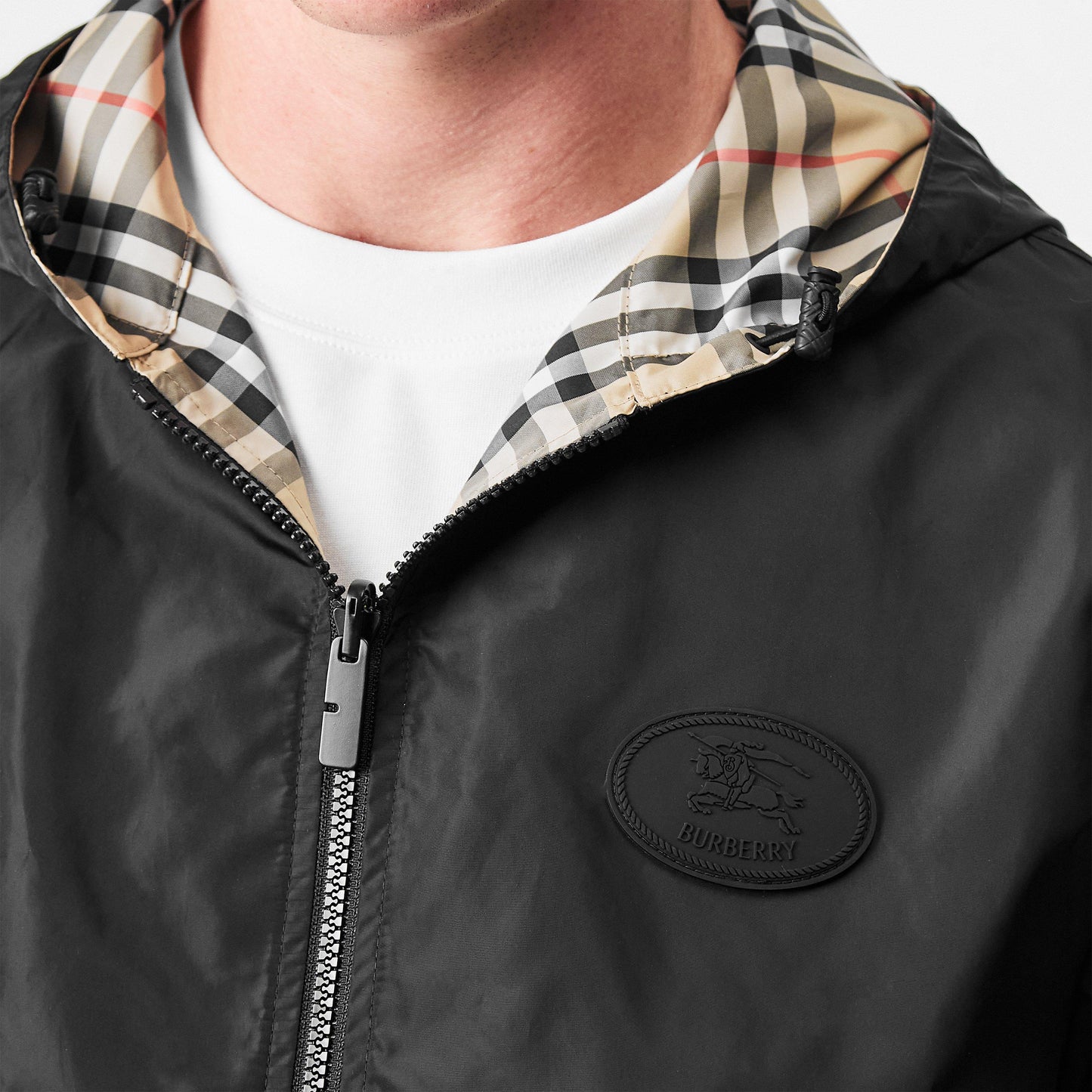Burberry Men's Reversible Check Long Sleeve Windbreaker
