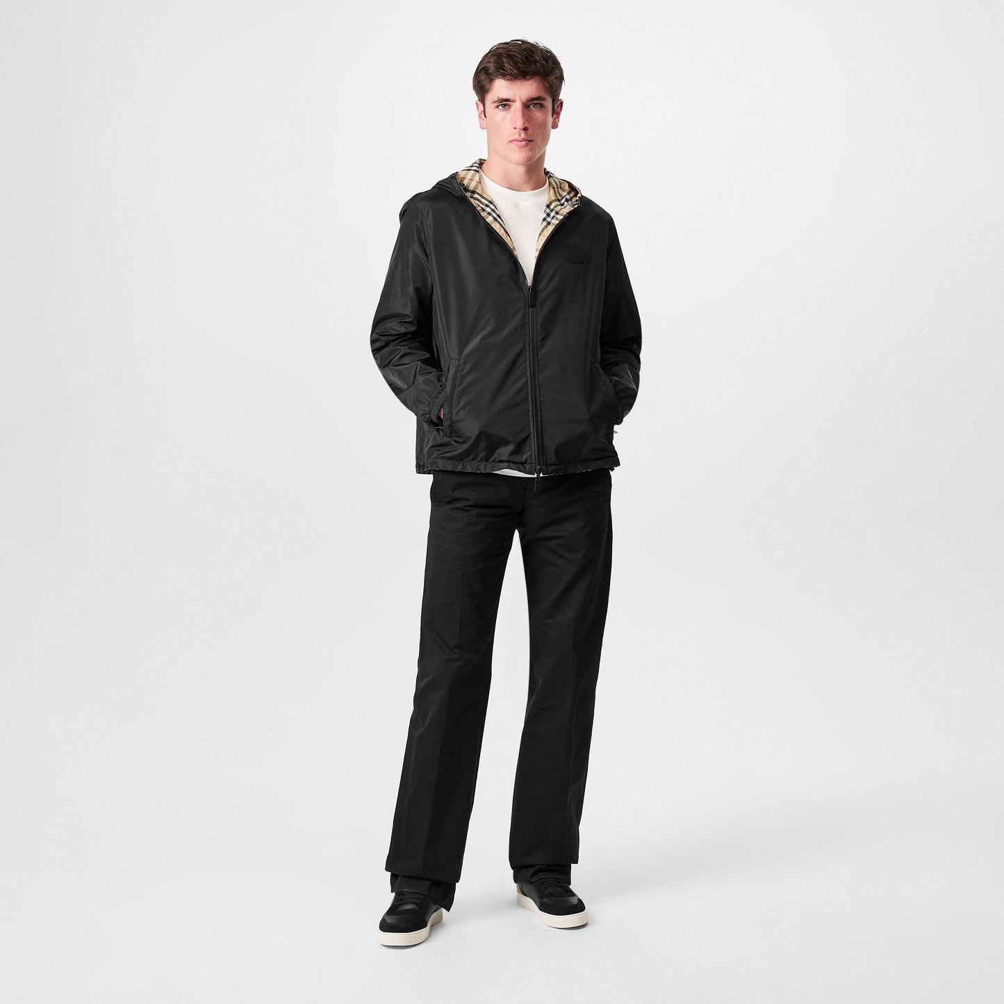 Burberry Men's Reversible Check Long Sleeve Windbreaker