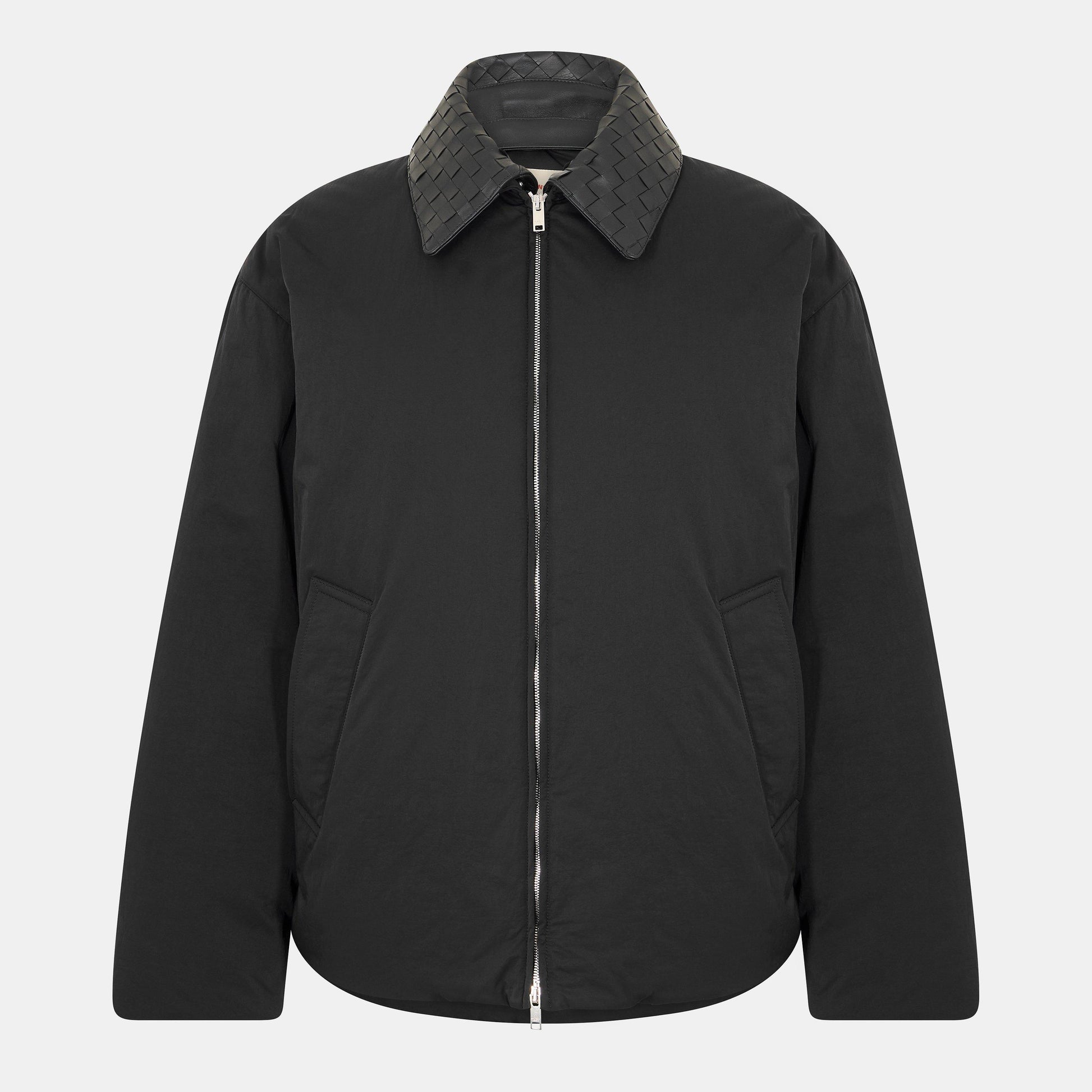 Bottega Veneta Men's Tech Hip Length Long Sleeve Medium Puffer Jacket