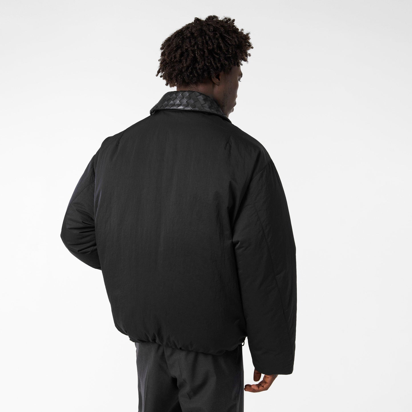 Bottega Veneta Men's Tech Hip Length Long Sleeve Medium Puffer Jacket