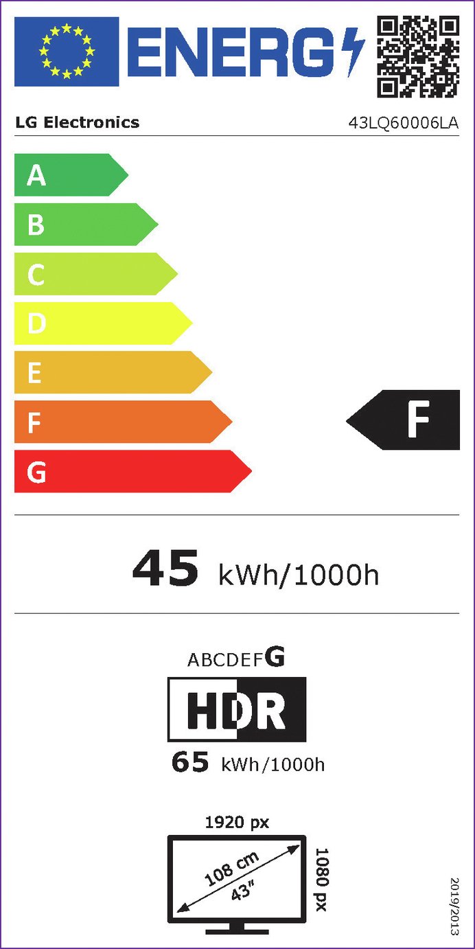 LG 43 Inch 43LQ60006LA Smart FHD HDR TV
