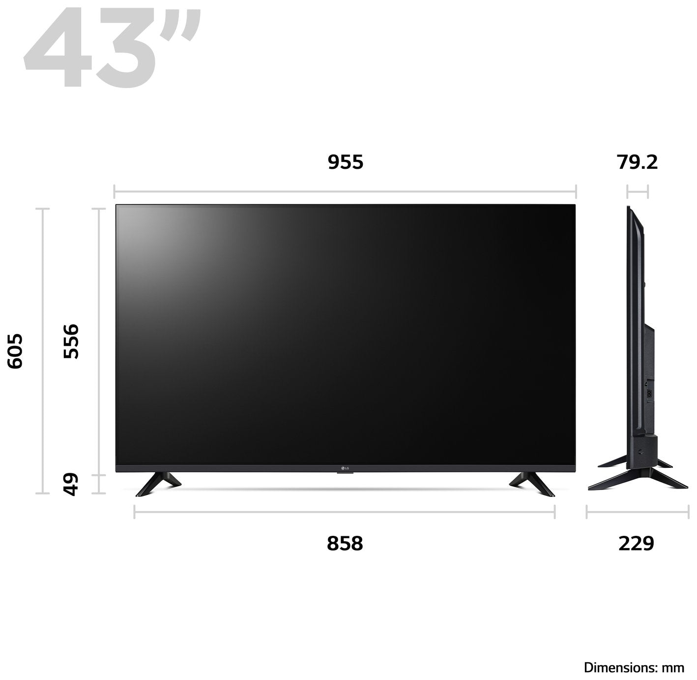 LG 43 Inch 43LQ60006LA Smart FHD HDR TV