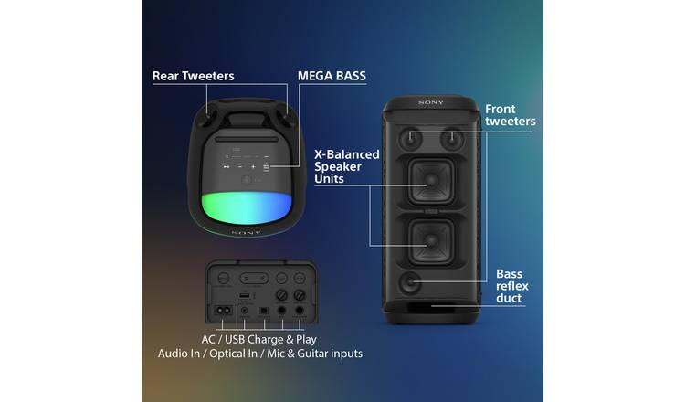 Sony SRS-XV800 Bluetooth Portable Party Speaker - Black