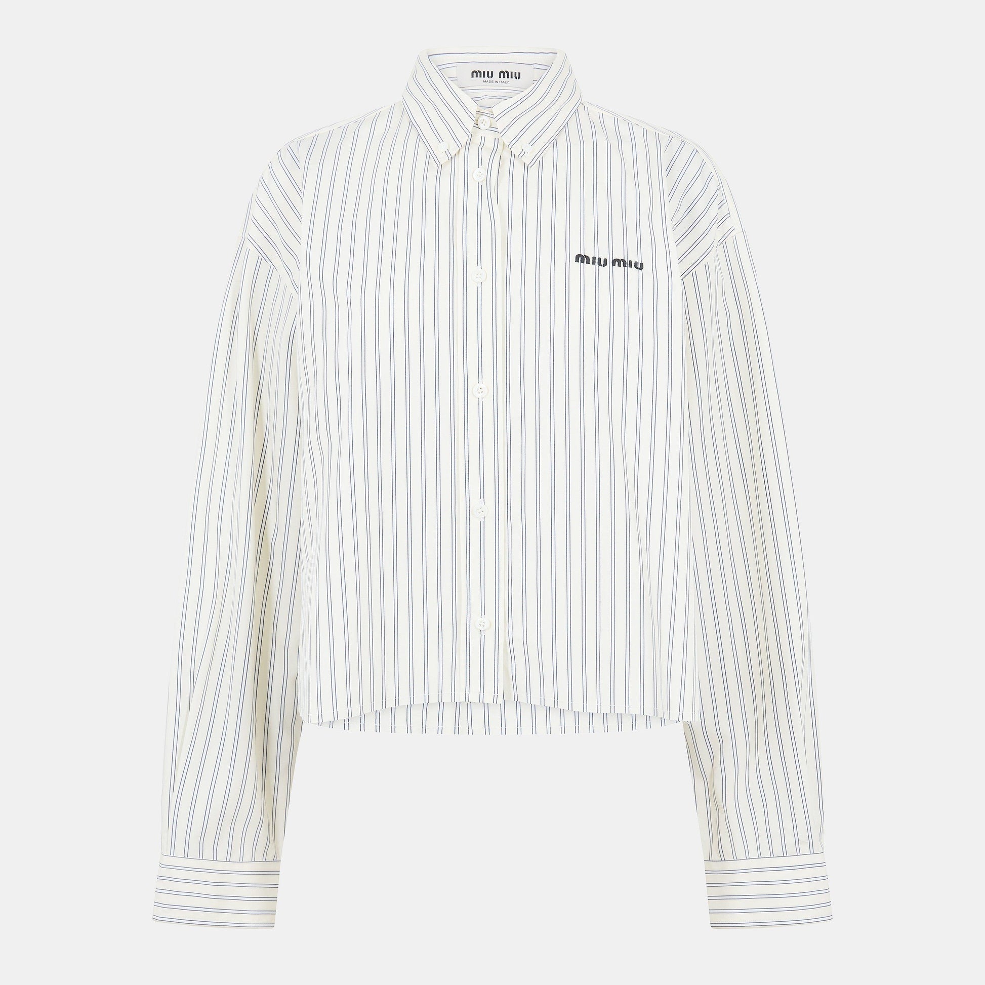 Miu Miu Womens Striped Poplin Shirt