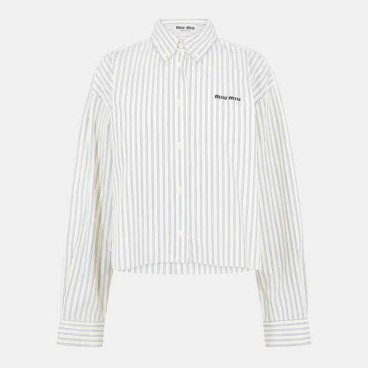 Miu Miu Womens Striped Poplin Shirt