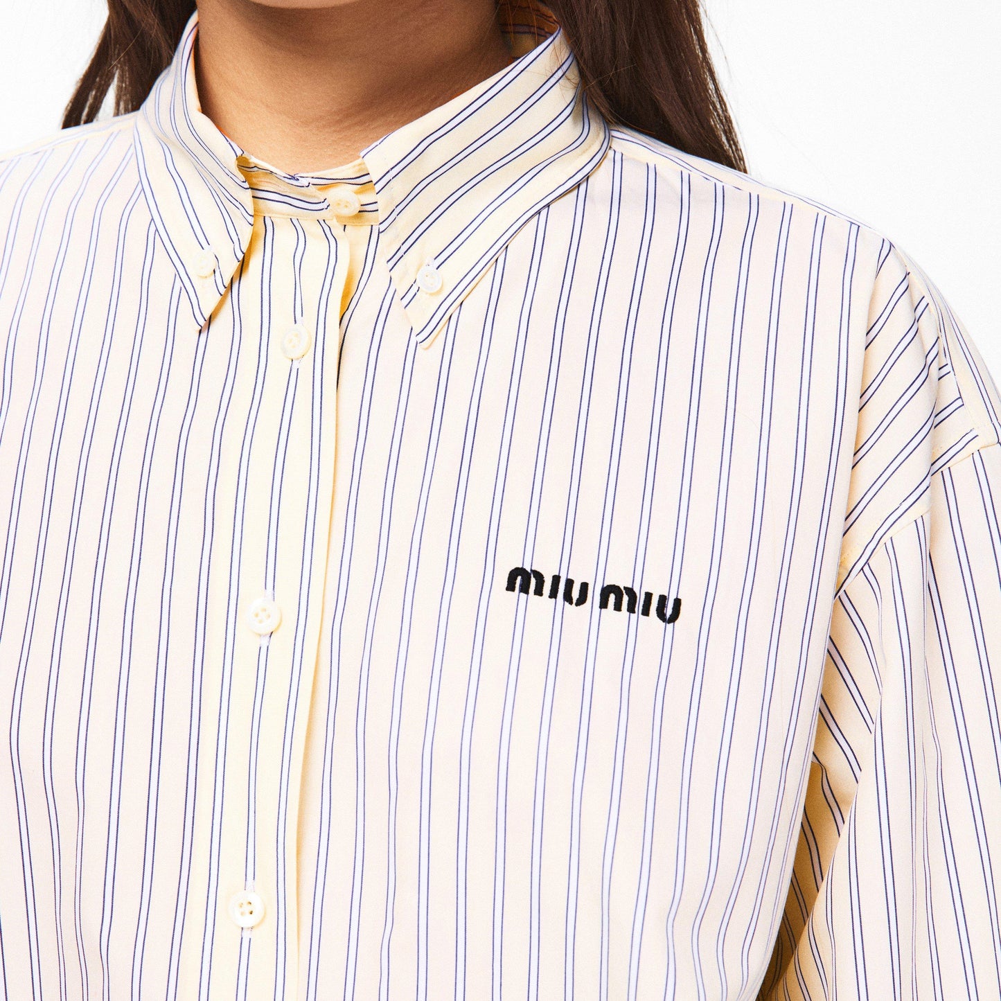 Miu Miu Womens Striped Poplin Shirt