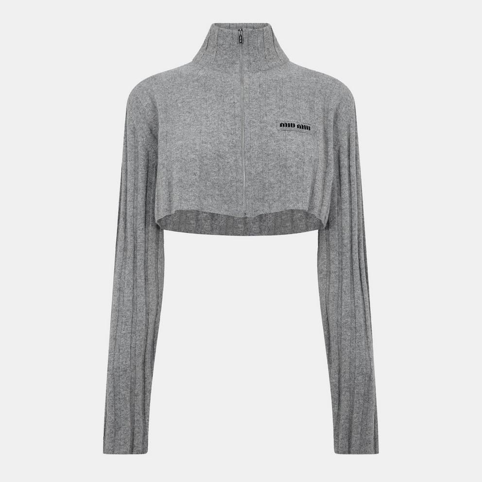 Miu Miu Women's Quarter Zip Cropped Sweatshirt