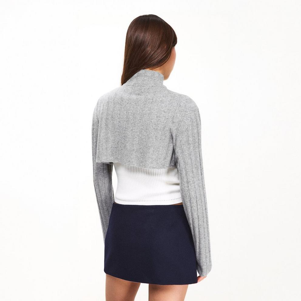 Miu Miu Women's Quarter Zip Cropped Sweatshirt