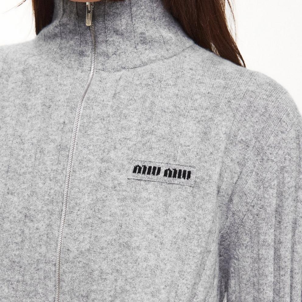 Miu Miu Women's Quarter Zip Cropped Sweatshirt