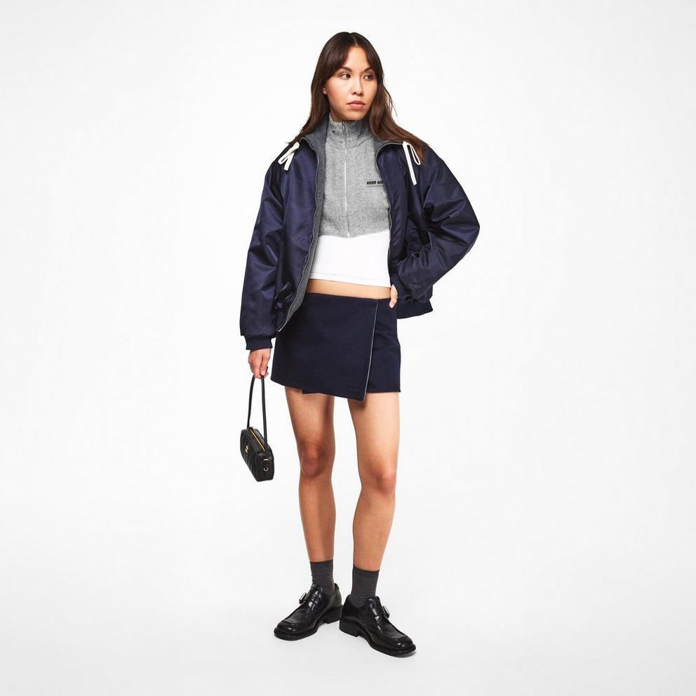 Miu Miu Women's Quarter Zip Cropped Sweatshirt