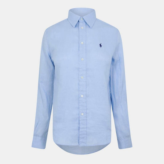 Women's Linen Long-Sleeve Plain Shirt