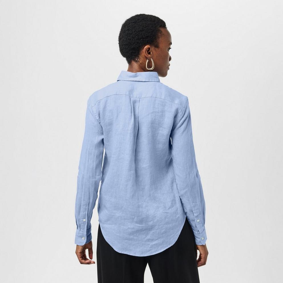 Women's Linen Long-Sleeve Plain Shirt