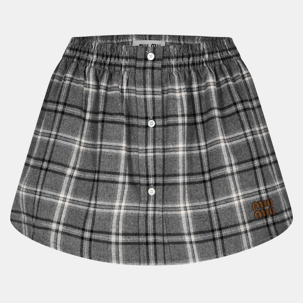 Miu Miu Women's Flannel Mini Skirt