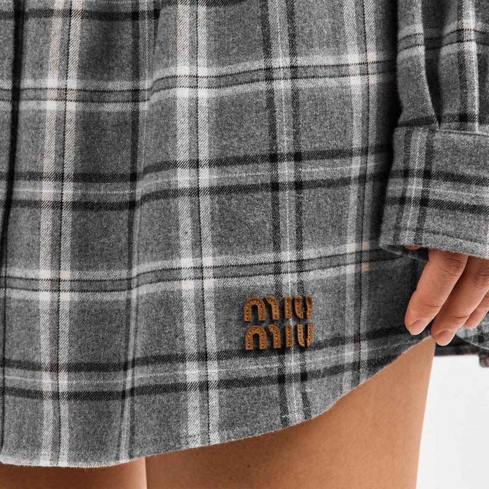 Miu Miu Women's Flannel Mini Skirt