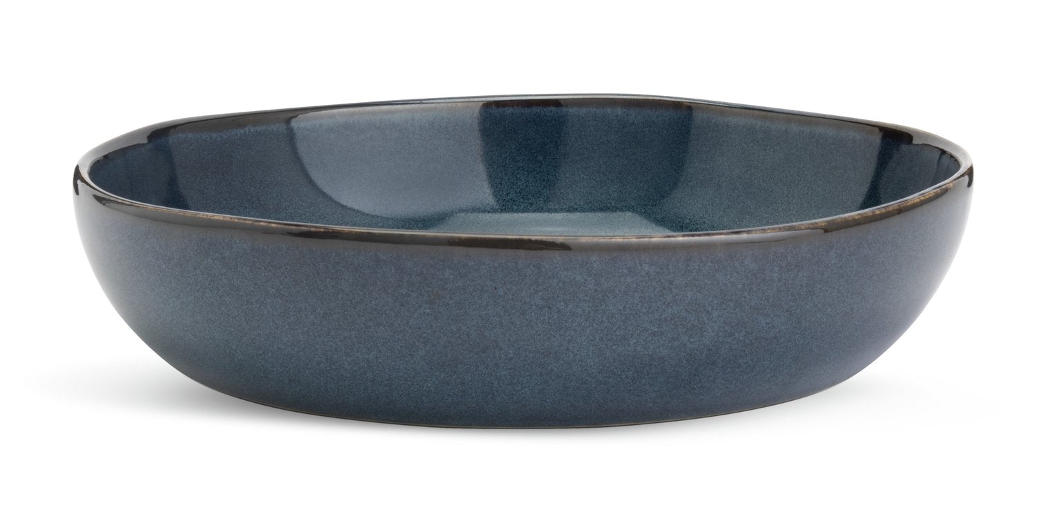 Habitat 4 Piece Reactive Stoneware Pasta Bowls - Navy