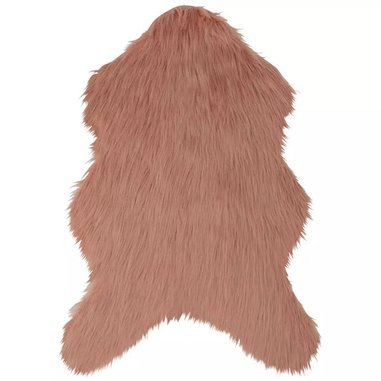 Habitat Sheepskin Faux Fur Blush Shaggy Rug - 60x90cm