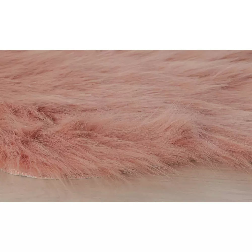 Habitat Sheepskin Faux Fur Blush Shaggy Rug - 60x90cm
