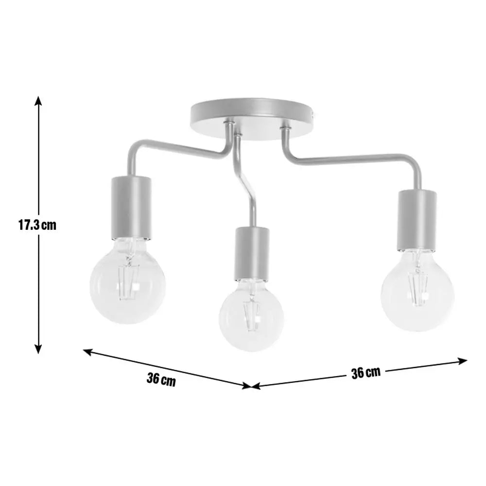 Argos Home Rayner 3 Light Flush Ceiling Light - Black