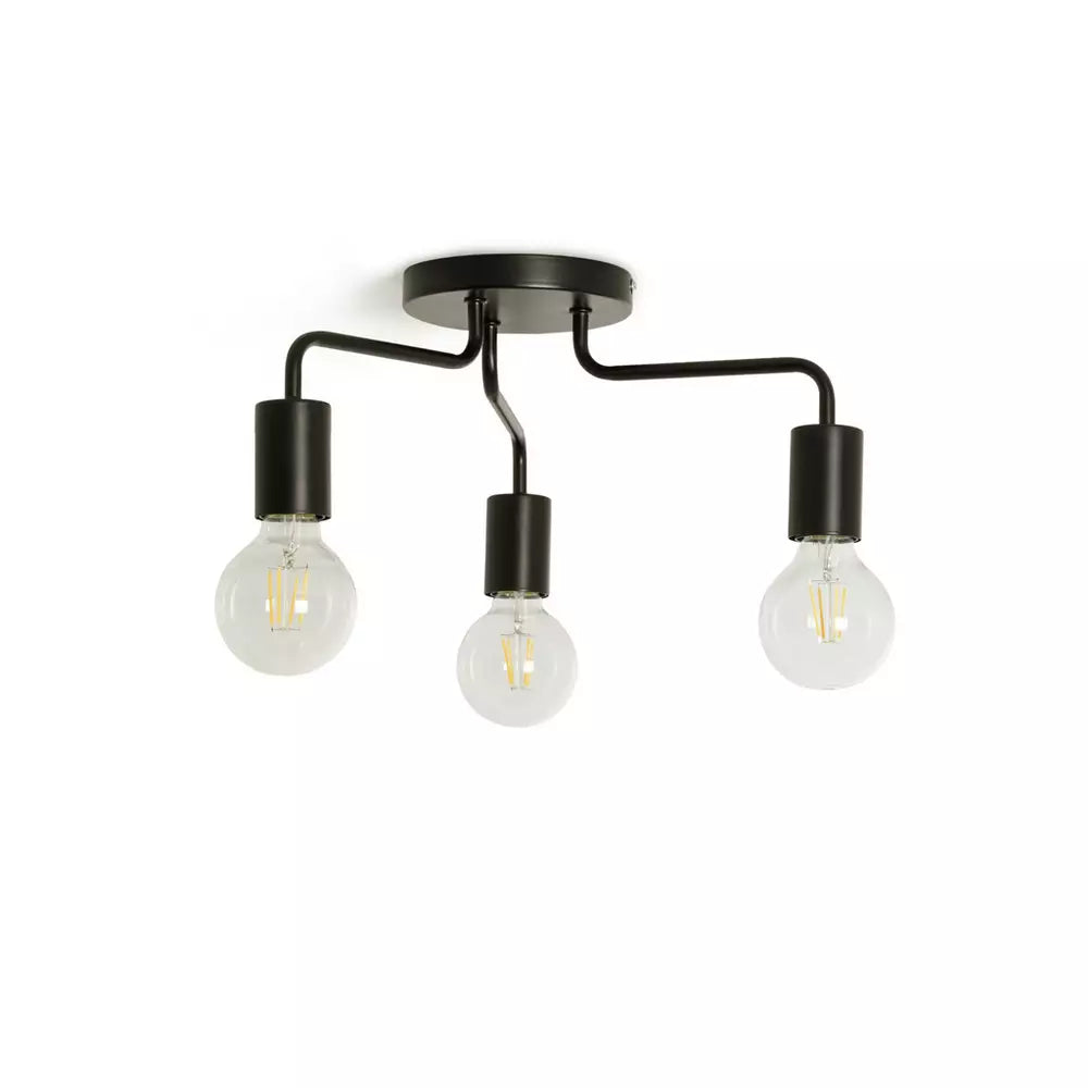 Argos Home Rayner 3 Light Flush Ceiling Light - Black