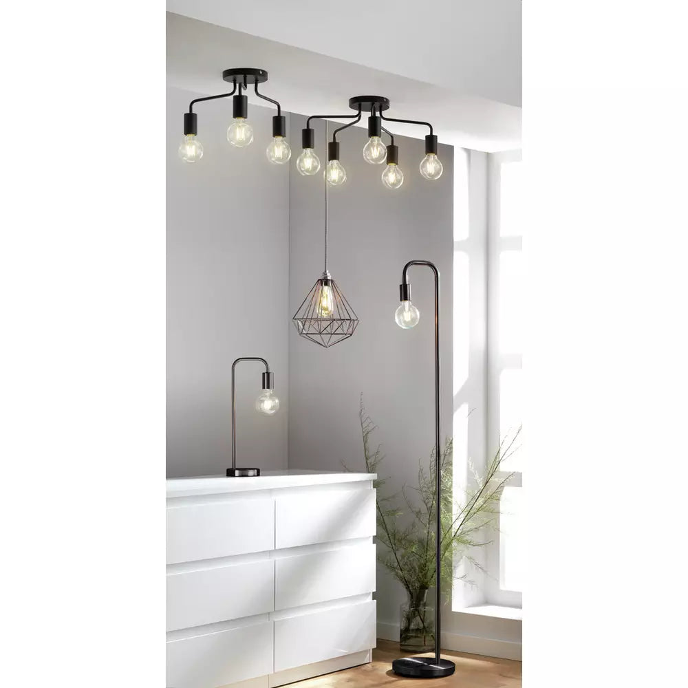 Argos Home Rayner 3 Light Flush Ceiling Light - Black