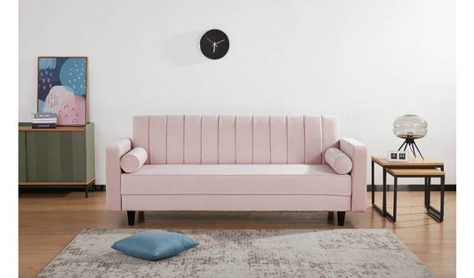 Argos Home Preston Velvet 3 Seater Clic Clac Sofa Bed - Navy