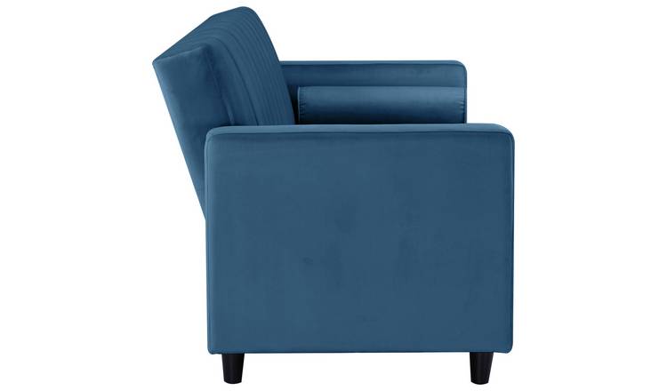 Argos Home Preston Velvet 3 Seater Clic Clac Sofa Bed - Navy