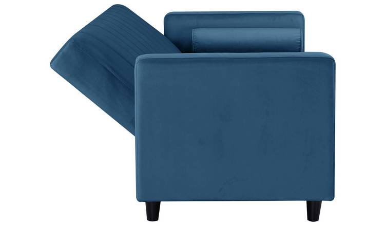 Argos Home Preston Velvet 3 Seater Clic Clac Sofa Bed - Navy