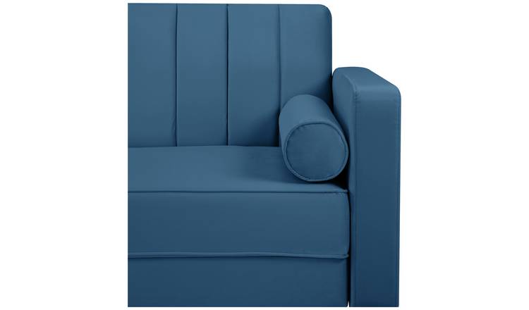 Argos Home Preston Velvet 3 Seater Clic Clac Sofa Bed - Navy