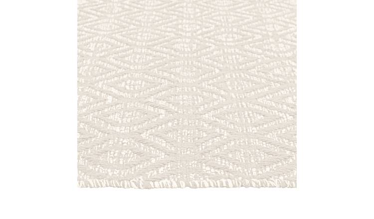 Argos Home Geometric Ivory Cotton Flatweave Rug - 80x110cm