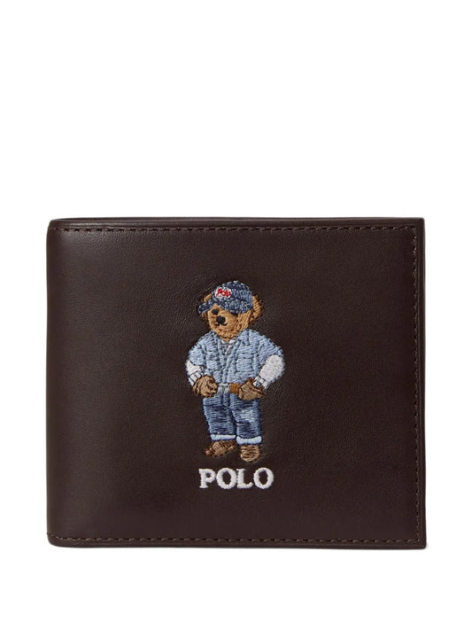 Polo Ralph Lauren embroidered-bear leather billfold wallet