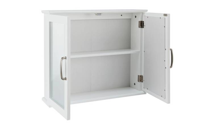 Argos Home Tongue & Groove 2 Door Mirrored Cabinet - White