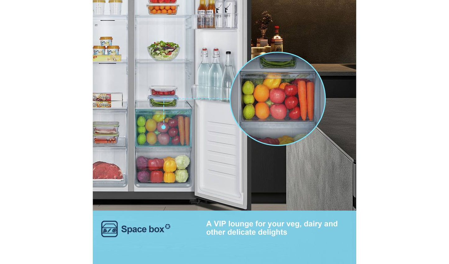 Fridgemaster MS83430EB American Fridge Freezer - Black