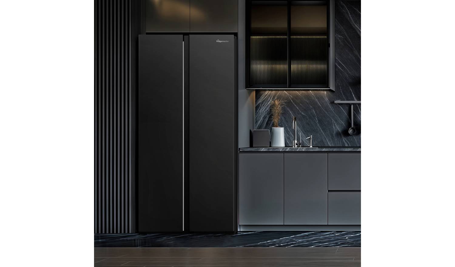 Fridgemaster MS83430EB American Fridge Freezer - Black