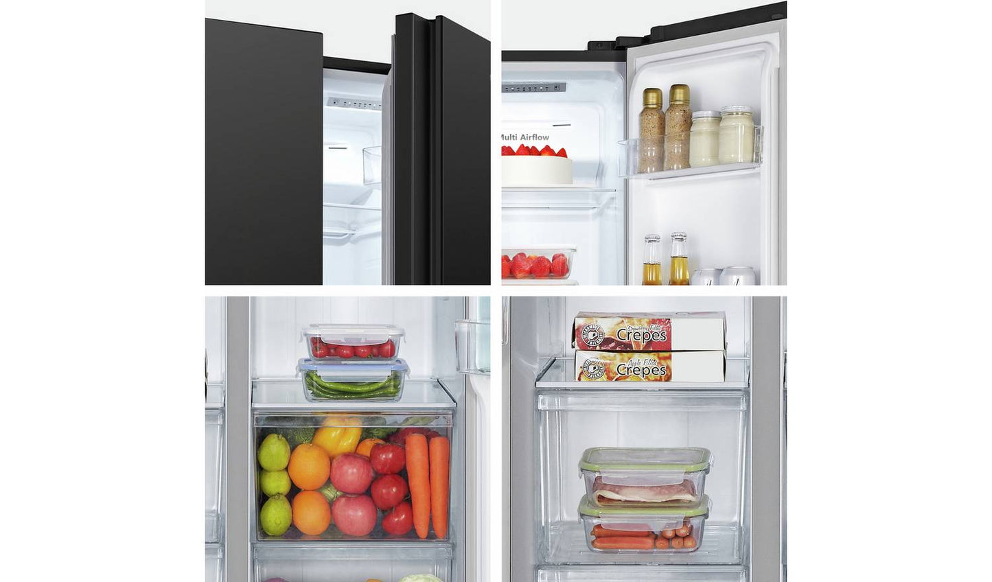 Fridgemaster MS83430EB American Fridge Freezer - Black