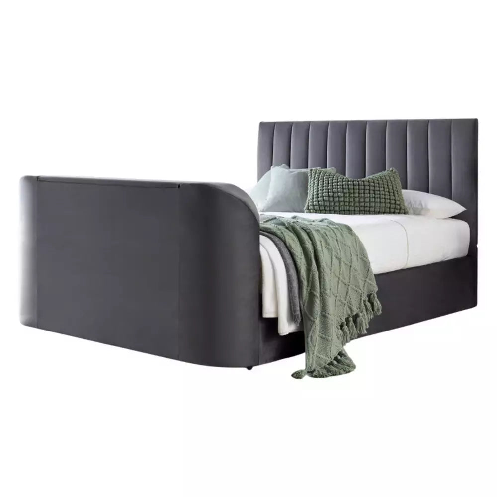 Smart TV Bed Sheldon Kingsize Ottoman TV Bed Frame - Grey