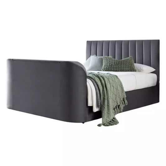 Smart TV Bed Sheldon Kingsize Ottoman TV Bed Frame - Grey