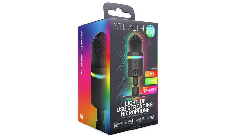 STEALTH Light-Up USB PC/PS4/PS5 Streaming Gaming Microphone