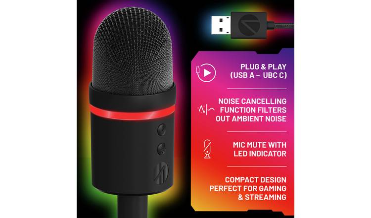STEALTH Light-Up USB PC/PS4/PS5 Streaming Gaming Microphone