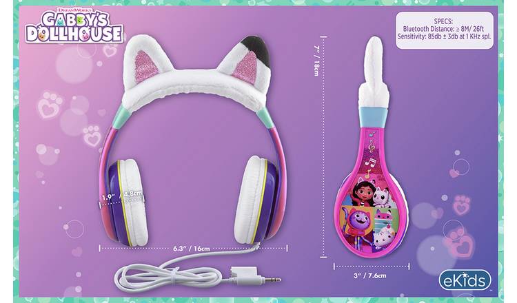 eKids Gabby's Dollhouse Kids Bluetooth Headphones