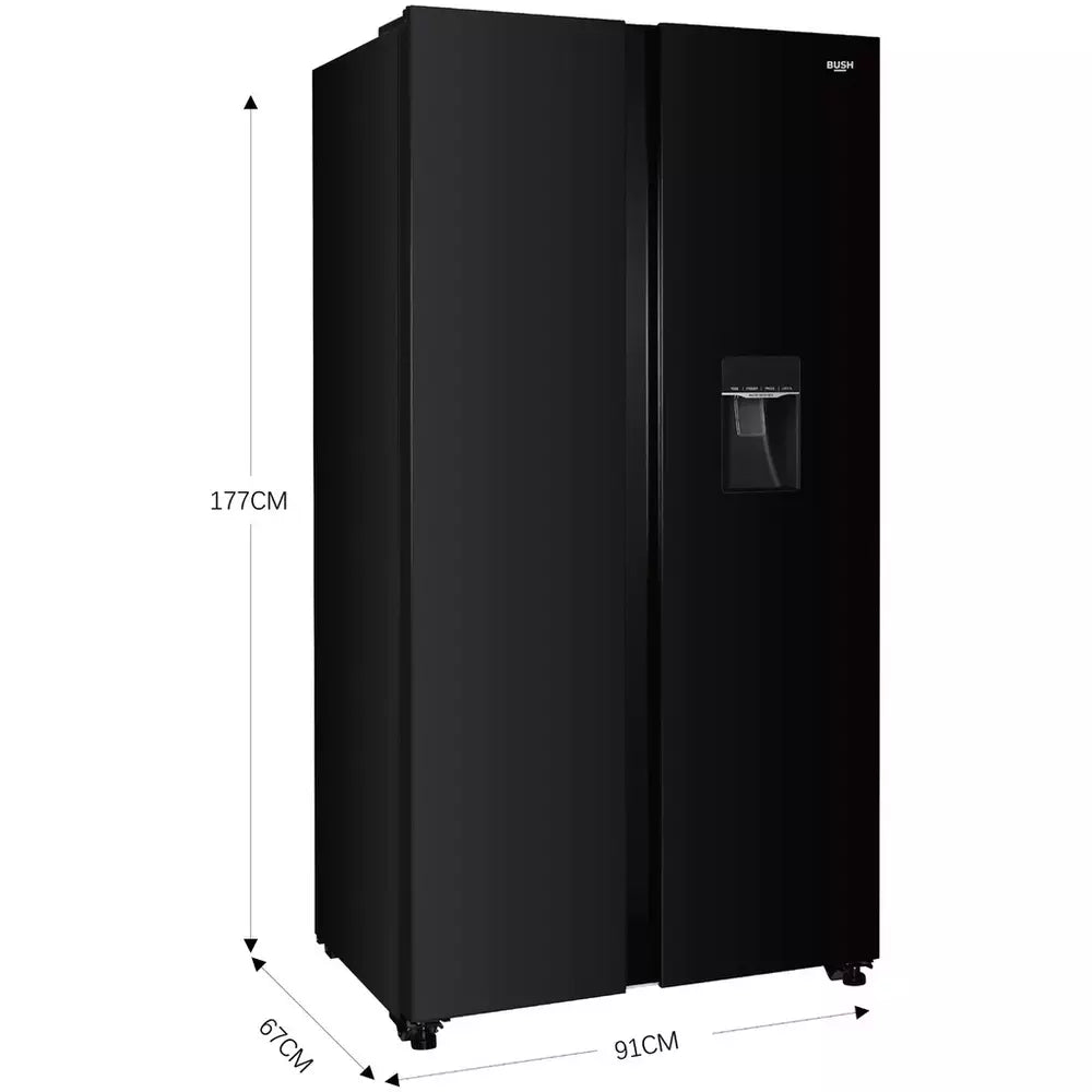 Bush MSBSWTDB23E American Fridge Freezer - Black